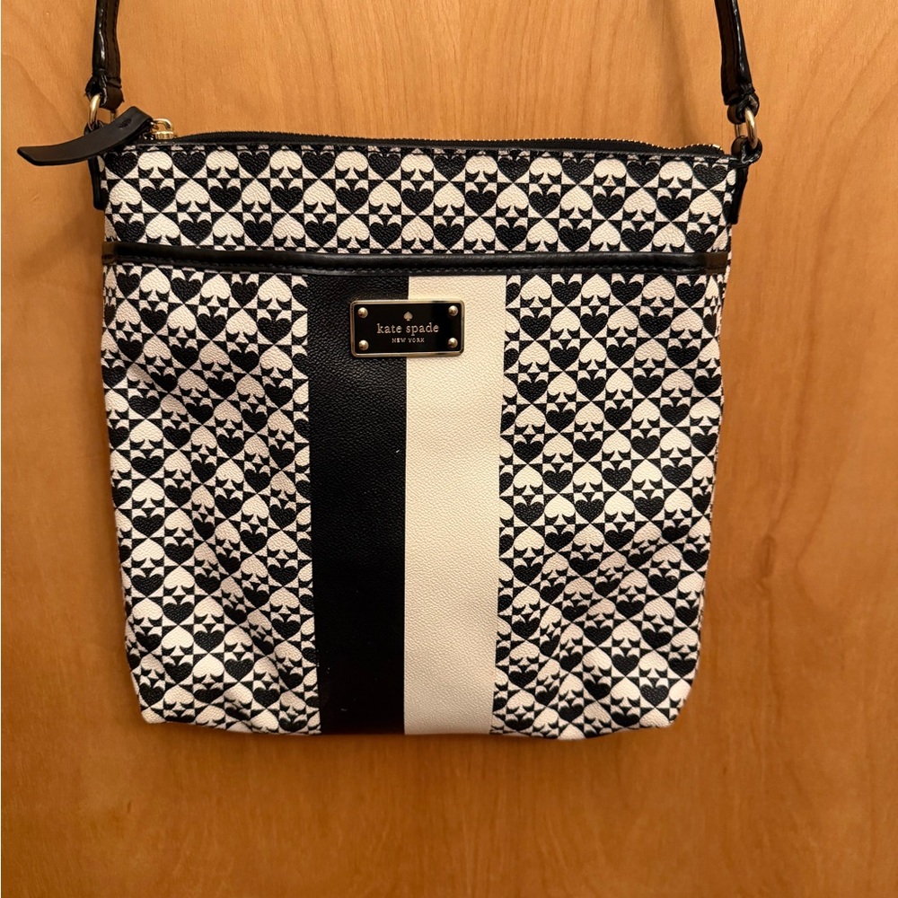 Kate Spade Black and White Patterned Crossbody Bag